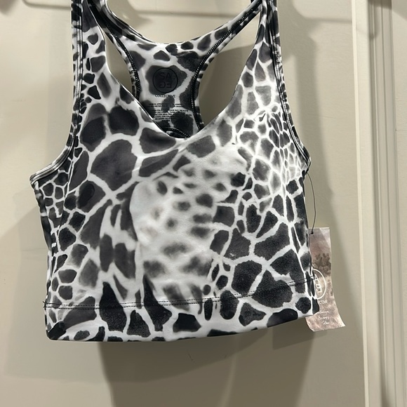 NWT Sage Collective racerback animal print pullover Sports Bra pad inserts XS - Picture 1 of 11